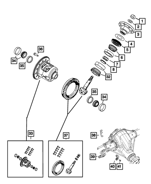 Rear Axle; Housing, Differential and Vent for 2013 Jeep Wrangler #1
