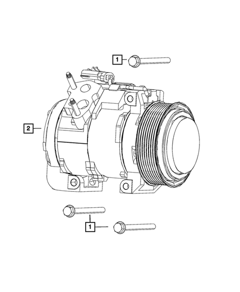 Air Conditioner Compressor and Mounting for 2024 Ram 2500 #1