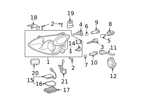 Headlamp Components for 2007 Lexus RX350 #1