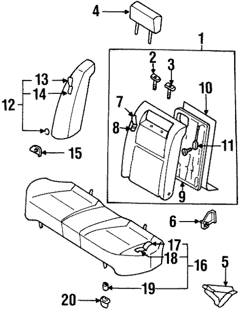 Rear Seat for 2002 INFINITI G20 #1