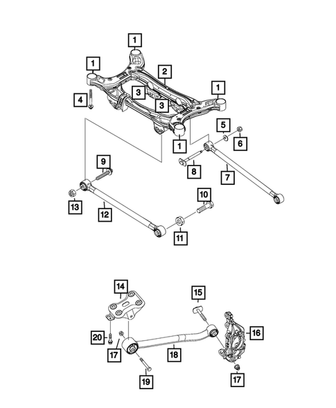 Rear Suspension and Cradle for 2022 Jeep Compass #1