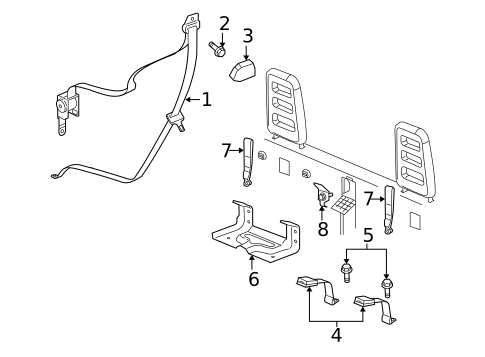 Rear Seat Belts for 2007 Dodge Dakota #1