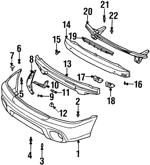 Bumper & Components - Front for 1996 Subaru Legacy #1