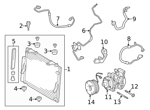 Condenser, Compressor & Lines for 2015 Toyota Tundra #0
