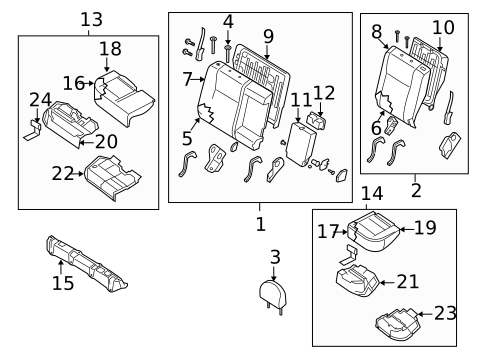 Rear Seat Components for 2010 Nissan Sentra #0