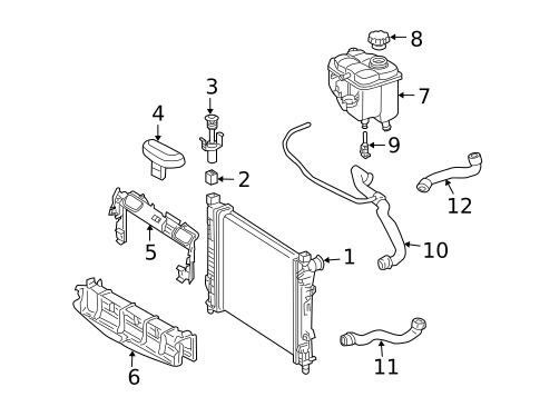 Radiator & Components for 2003 Mercedes-Benz C32 AMG #0