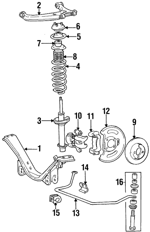 Stabilizer Bar & Components for 1986 Dodge Conquest #1