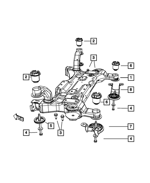 Front Suspension, Strut and Cradle for 2011 Dodge Grand Caravan #1
