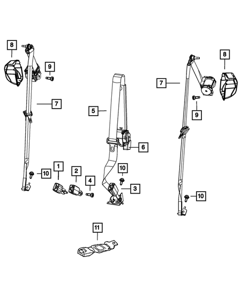 Seat Belts for 2011 Dodge Durango #0