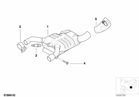 Exhaust System Parts with Mounts for 2003 BMW-Motorrad R 1150 R #1
