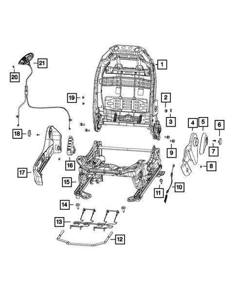 Front Seats - Adjusters, Recliners, Shields and Risers for 2018 Fiat 500 #1