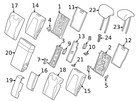 Rear Seat Components for 2022 Mercedes-Benz GLA 45 AMG® #1