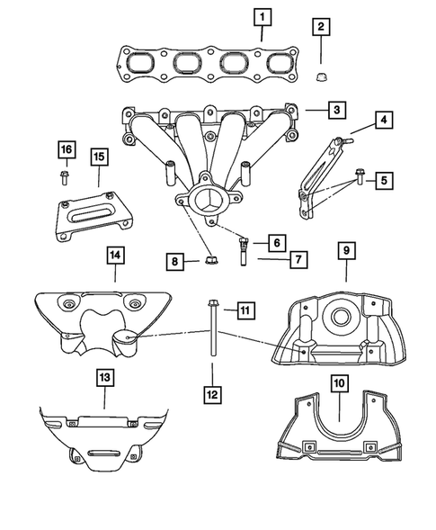 Manifolds and Vacuum Fittings for 2008 Dodge Caliber #1