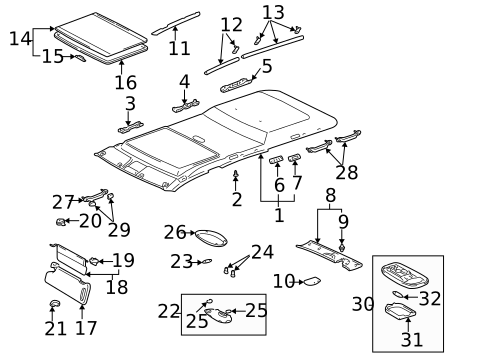 Interior Trim - Roof for 2004 Toyota Sequoia #0