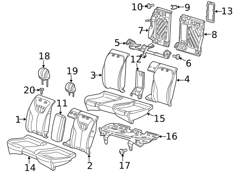 Rear Seat Components for 2016 Dodge Dart #0
