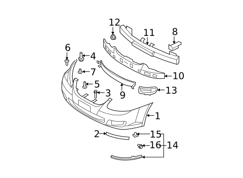 Bumper & Components - Front for 2008 Kia Spectra #0