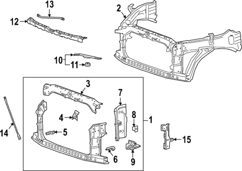 Radiator Support for 2022 Chevrolet Silverado 1500 LTD #0