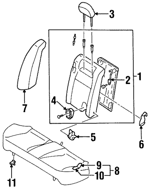 Rear Seat Components for 1995 INFINITI G20 #1