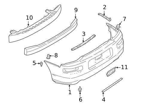 Bumper & Components - Rear for 2001 Mitsubishi Eclipse #0