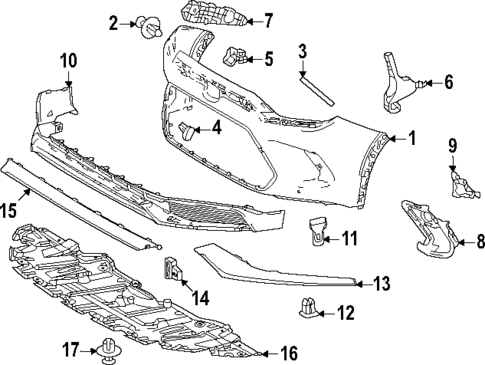 Bumper & Components - Front for 2025 Toyota Grand Highlander #1