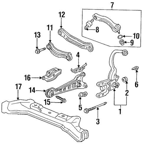 Rear Suspension for 1997 Honda Accord #1