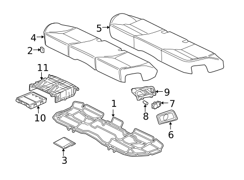 Rear Seat Components for 2004 Audi A8 Quattro #1