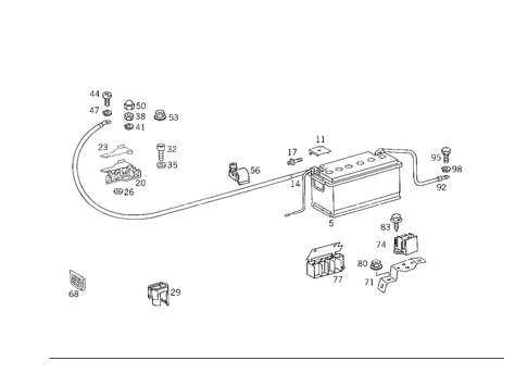 Battery, Starter/Alternator Cable for 1993 Mercedes-Benz 600SL #4
