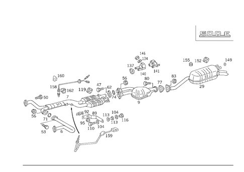 Exhaust System for 1992 Mercedes-Benz 500E #1