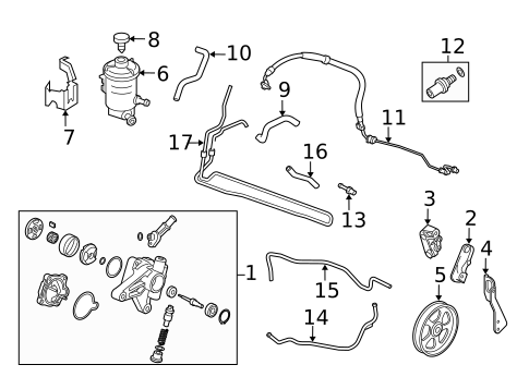 Pump & Hoses for 2010 Honda Accord #1