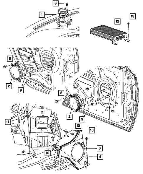 Radio, Antenna, and Speakers for 2004 Chrysler Pacifica #2