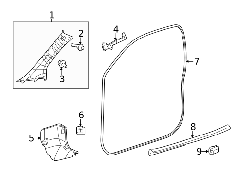 Interior Trim - Pillars for 2013 Scion iQ #0