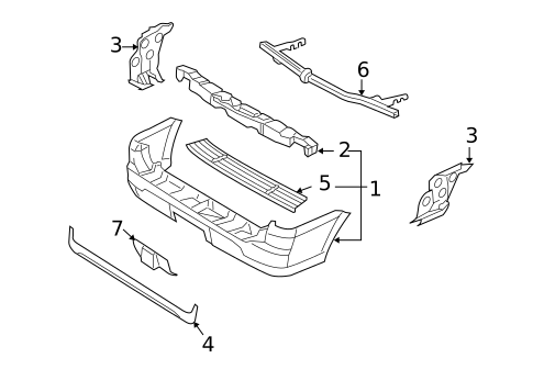 Bumper & Components - Rear for 2005 Lincoln Navigator #0