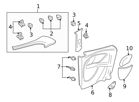 Interior Trim - Quarter Panels for 2004 Ford Focus #0