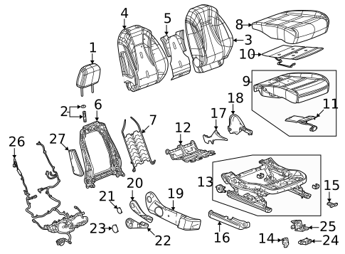 Passenger Seat Components for 2023 Buick Envision #1