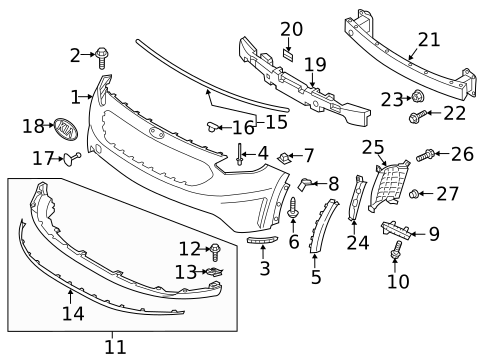 Bumper & Components - Front for 2018 Kia Niro #0