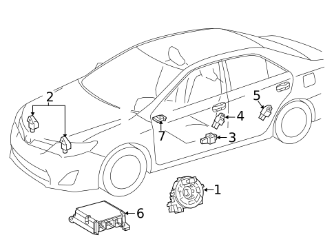 Air Bag Components for 2018 Toyota Camry #3