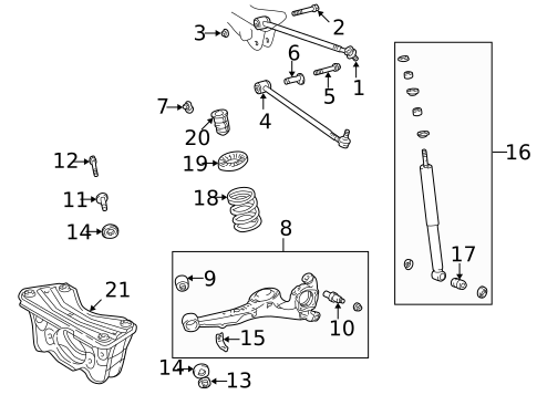 Rear Suspension for 1997 Toyota RAV4 #2