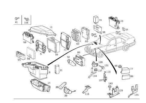 Apparatus Case and Control Units for 1999 Mercedes-Benz E430 #2