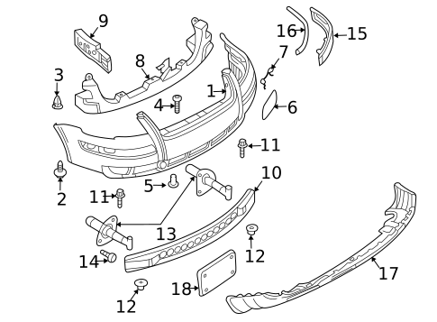 Bumper & Components - Front for 2002 Volkswagen Passat #0