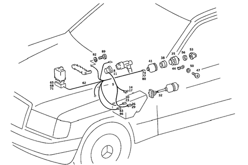 Electric Cables Used for Starting and Light Switches for 1991 Mercedes-Benz 190E #1