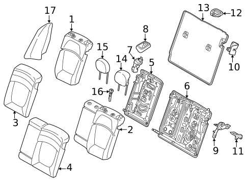 Rear Seat Components for 2019 Mini Cooper Clubman #1