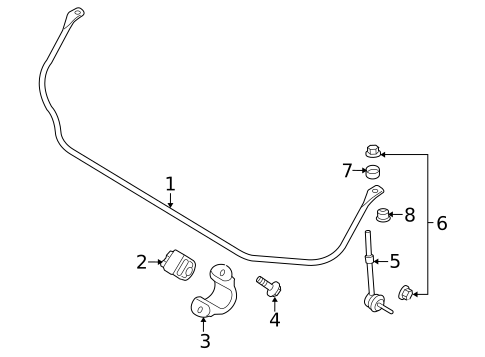 Stabilizer Bar & Components for 2009 Volvo S80 #0