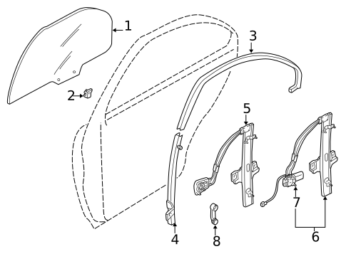 Glass - Rear Door for 2002 Kia Spectra #0