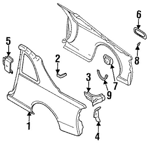 Quarter Panel & Components for 1997 Nissan 240SX #0