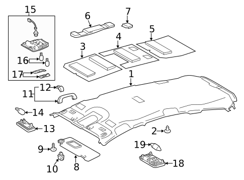Interior Trim - Roof for 2017 Toyota Prius V #1