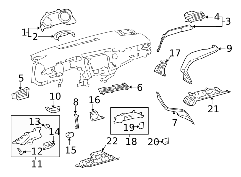 Instrument Panel Components for 2018 Toyota Camry #1