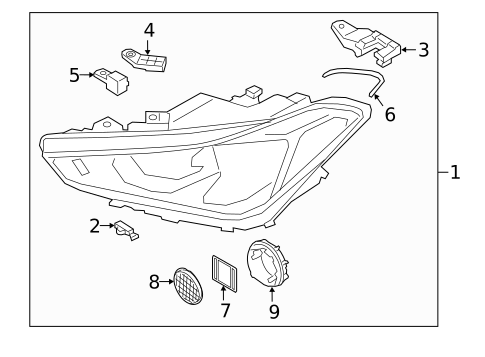 Headlamp Components for 2019 Genesis G70 #1