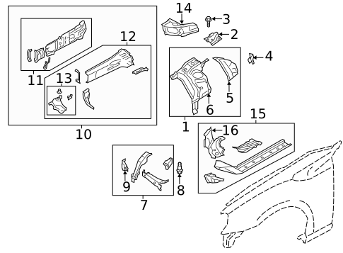 Structural Components & Rails for 2015 Subaru BRZ #0