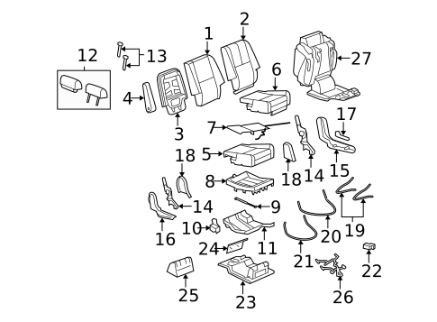 Rear Seat Components for 2007 Chevrolet Suburban 1500 #2