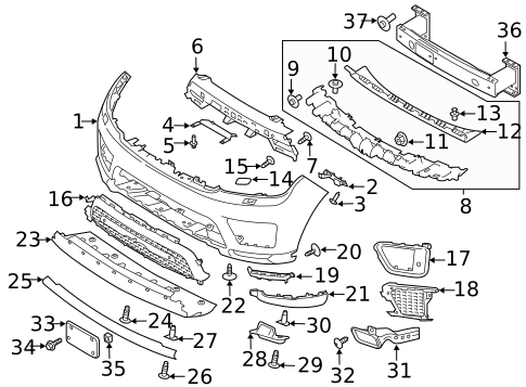 Bumper & Components - Front for 2022 Land Rover Range Rover Sport #0